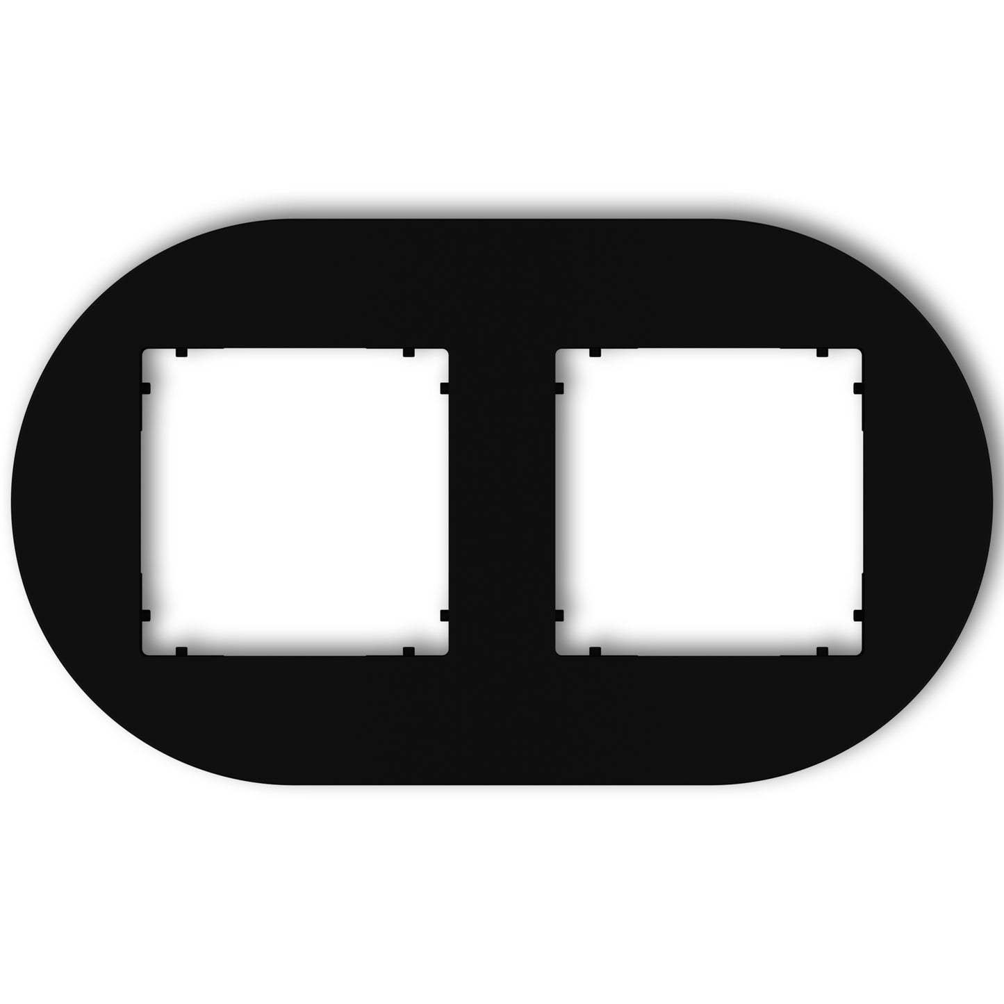 Universeel rond afdekraam voor 2 modules, Matt black