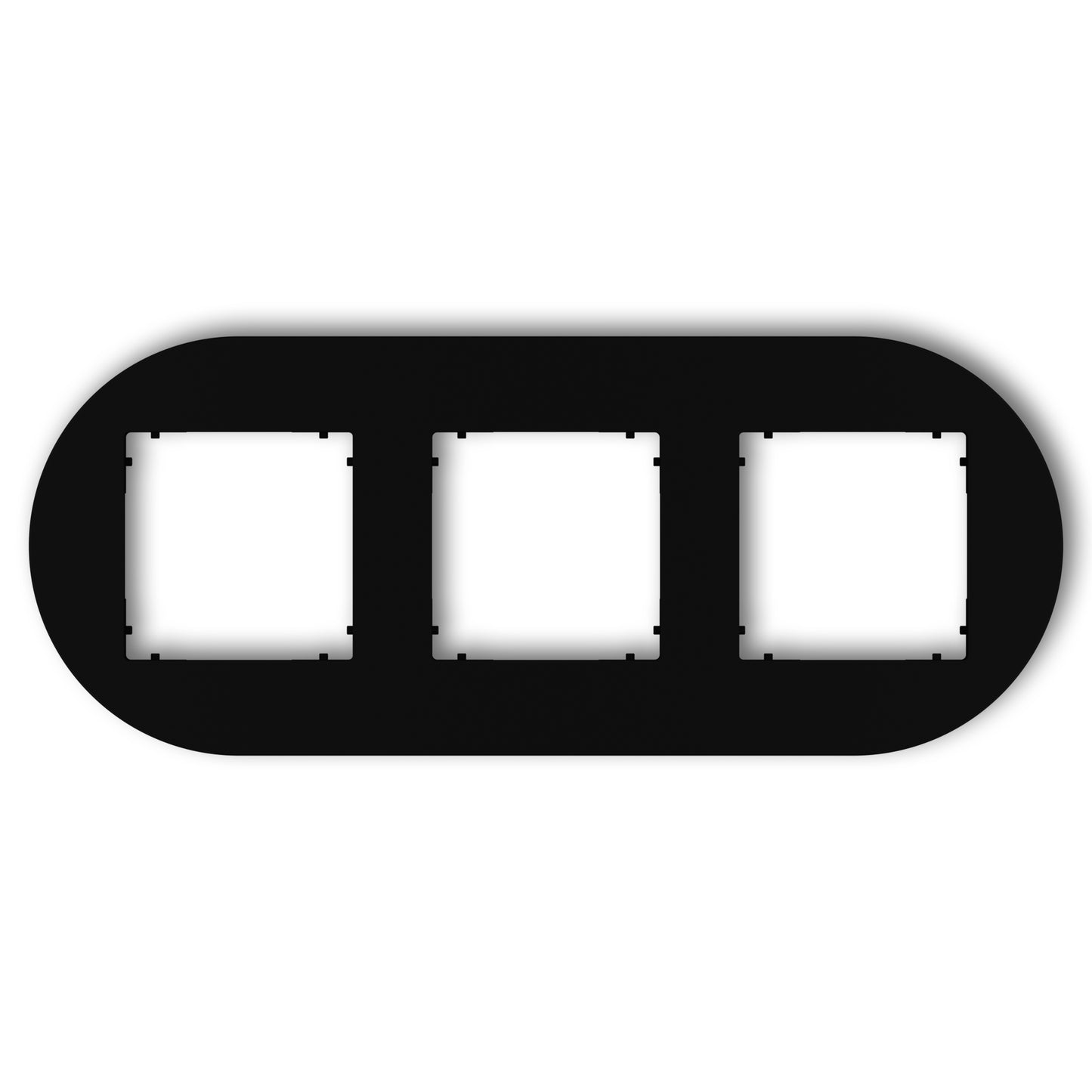 Universeel rond afdekraam voor 3 modules, Matt black
