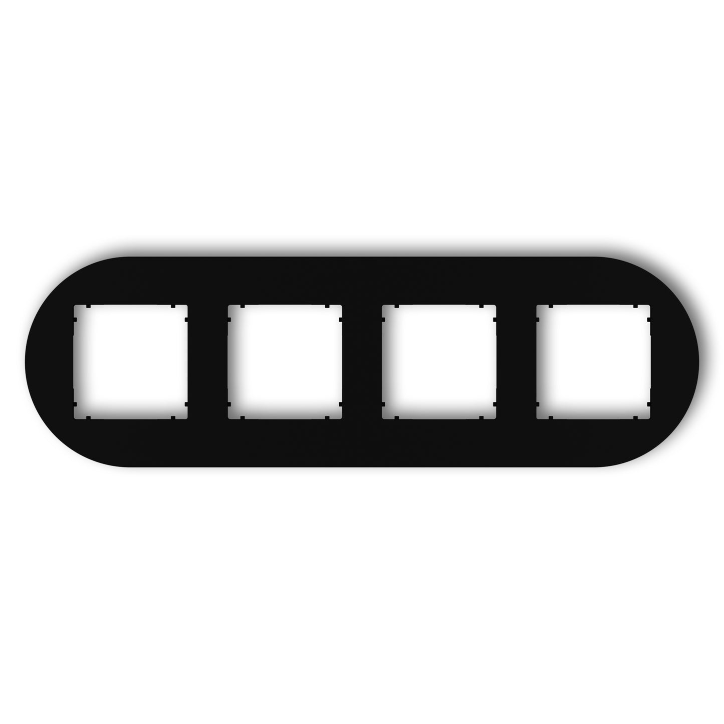 Universeel rond afdekraam voor 4 modules, Matt black