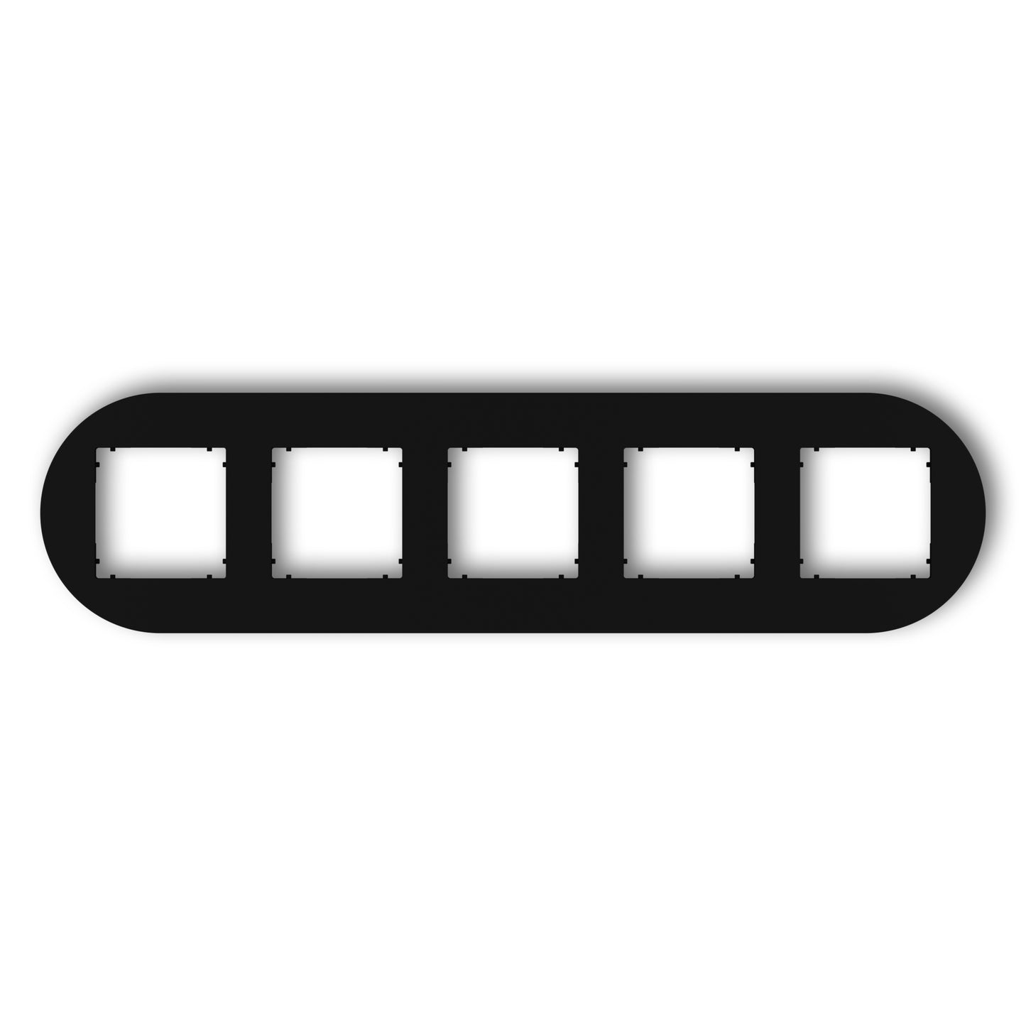 Universeel rond afdekraam voor 5 modules, Matt black