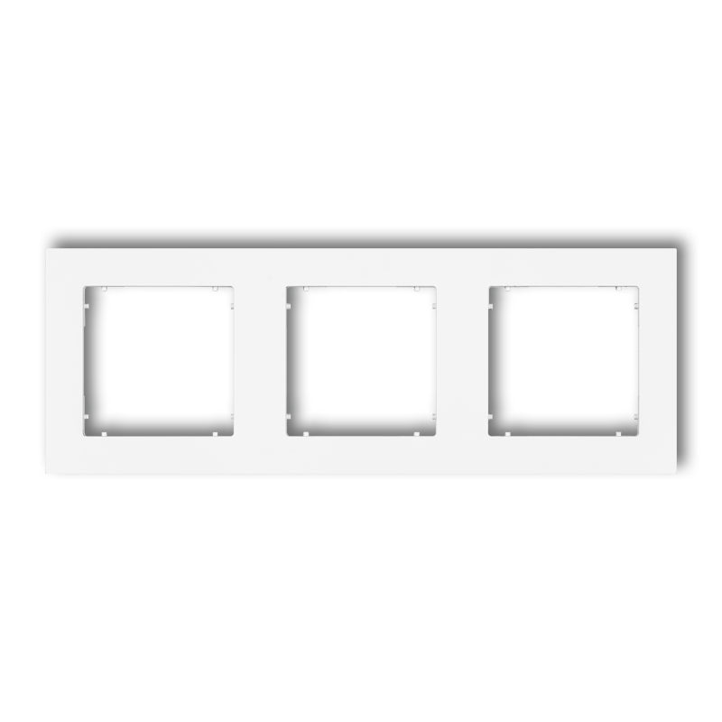 Universeel vierkant afdekraam voor 3 modules, Matt white