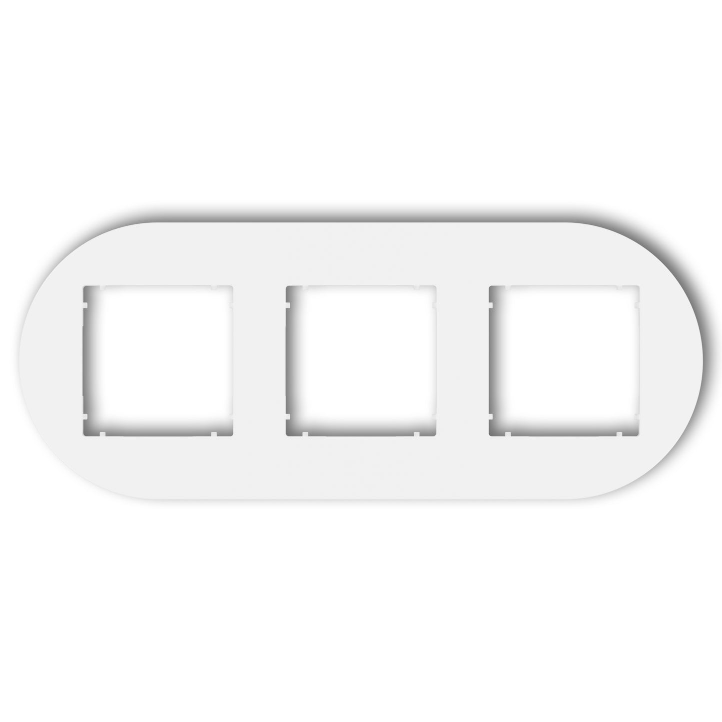 Universeel rond afdekraam voor 3 modules, Matt white
