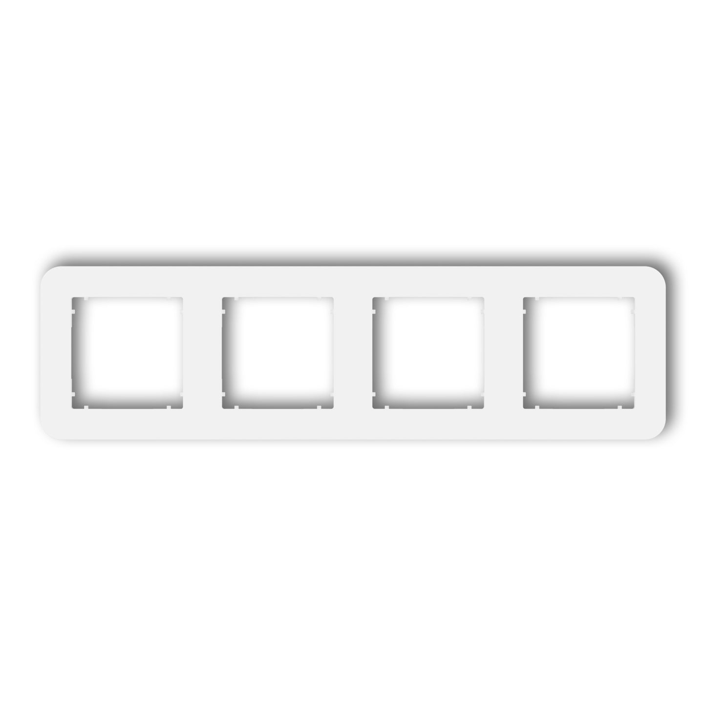 Universeel vierkant afdekraam met afgeronde hoeken voor 4 modules, Matt white