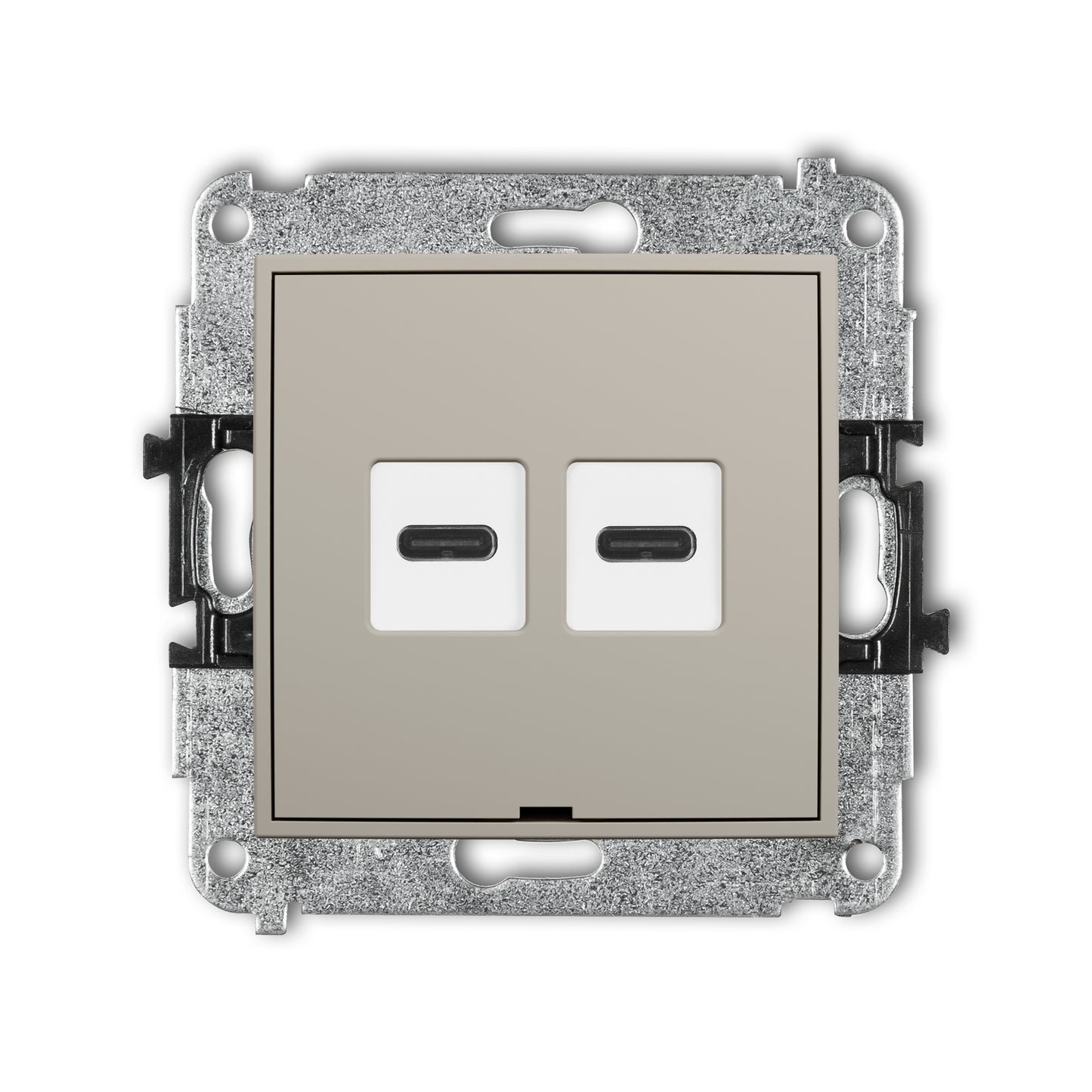 Dubbel USB laadstation Karlik (USB-C + USB-C, 20W), Taupe