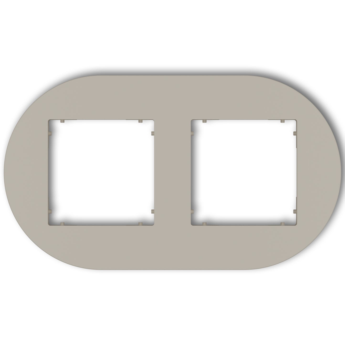 Universeel rond afdekraam voor 2 modules, Taupe
