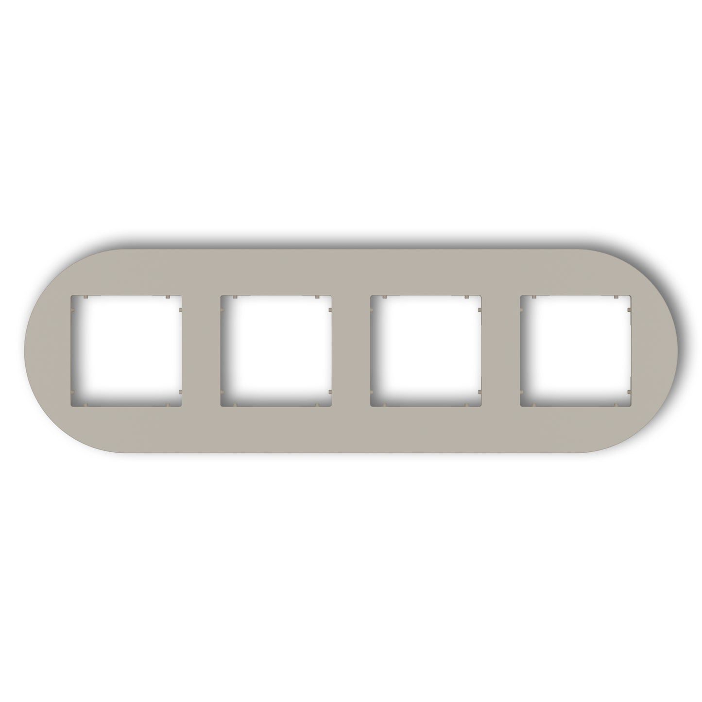 Universeel rond afdekraam voor 4 modules, Taupe