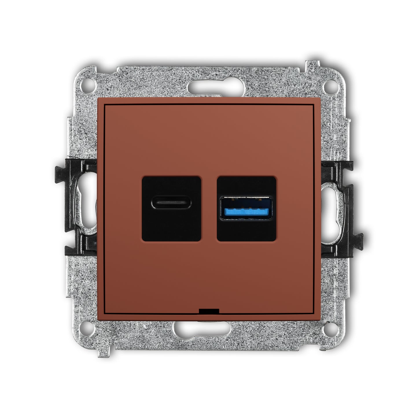 Dubbel USB laadstation Karlik (USB-C + USB-A, 20W), Terracotta