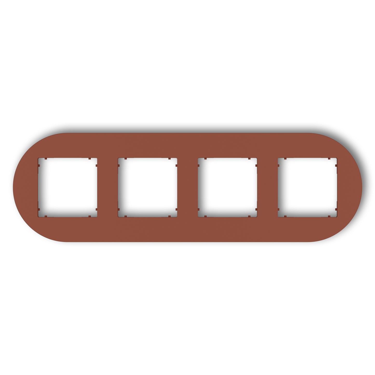 Universeel rond afdekraam voor 4 modules, Terracotta