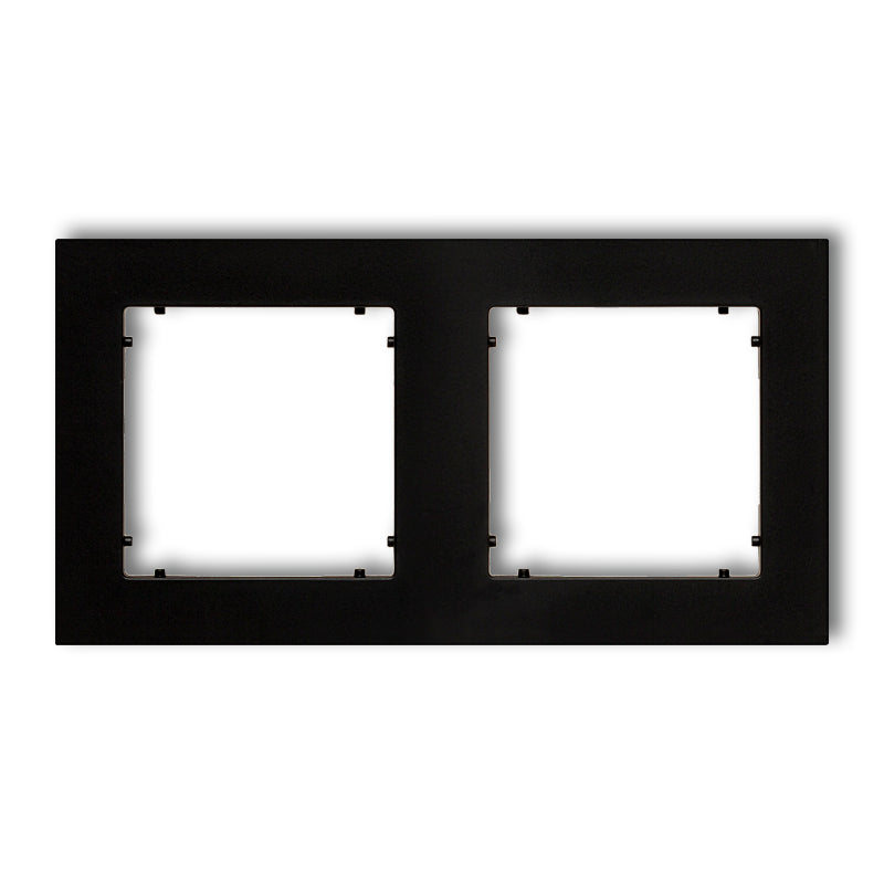 Universeel vierkant afdekraam voor 2 modules, Matt black