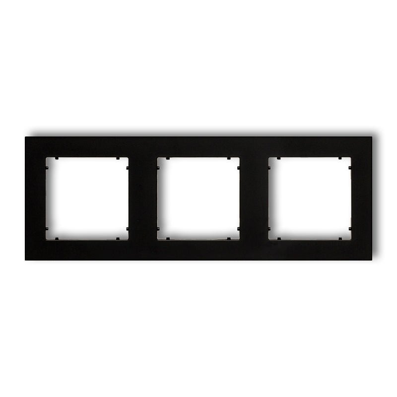 Universeel vierkant afdekraam voor 3 modules, Matt black