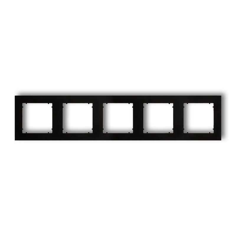 Universeel vierkant afdekraam voor 5 modules, Matt black
