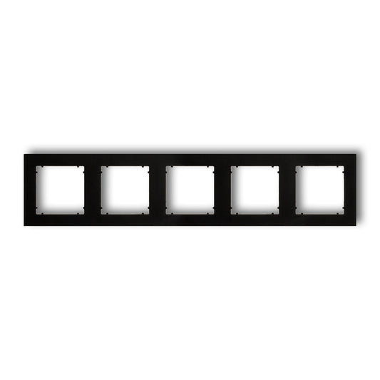 Universeel vierkant afdekraam voor 5 modules, Matt black