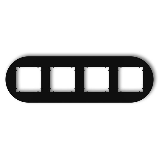 Universeel rond afdekraam voor 4 modules, Matt black