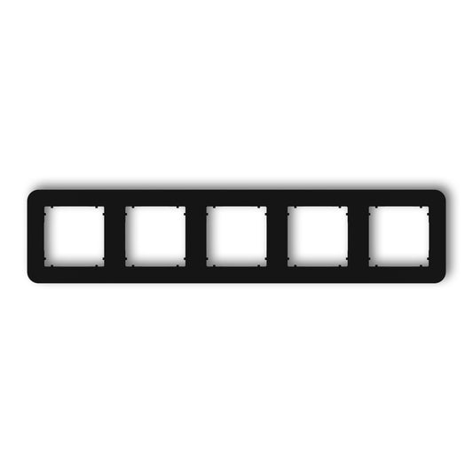 Universeel vierkant afdekraam met afgeronde hoeken voor 5 modules, Matt black