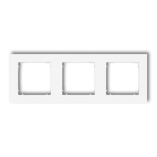 Universeel vierkant afdekraam voor 3 modules, Matt white