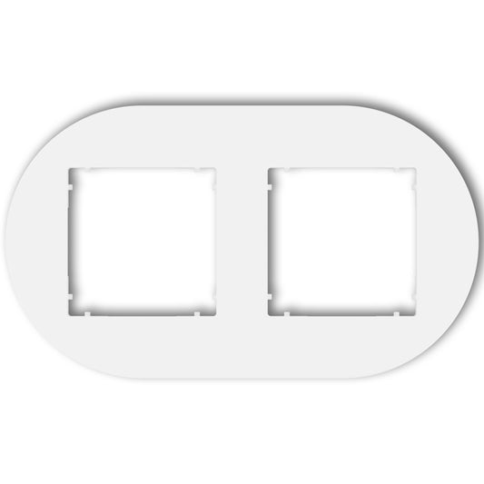 Universeel rond afdekraam voor 2 modules, Matt white