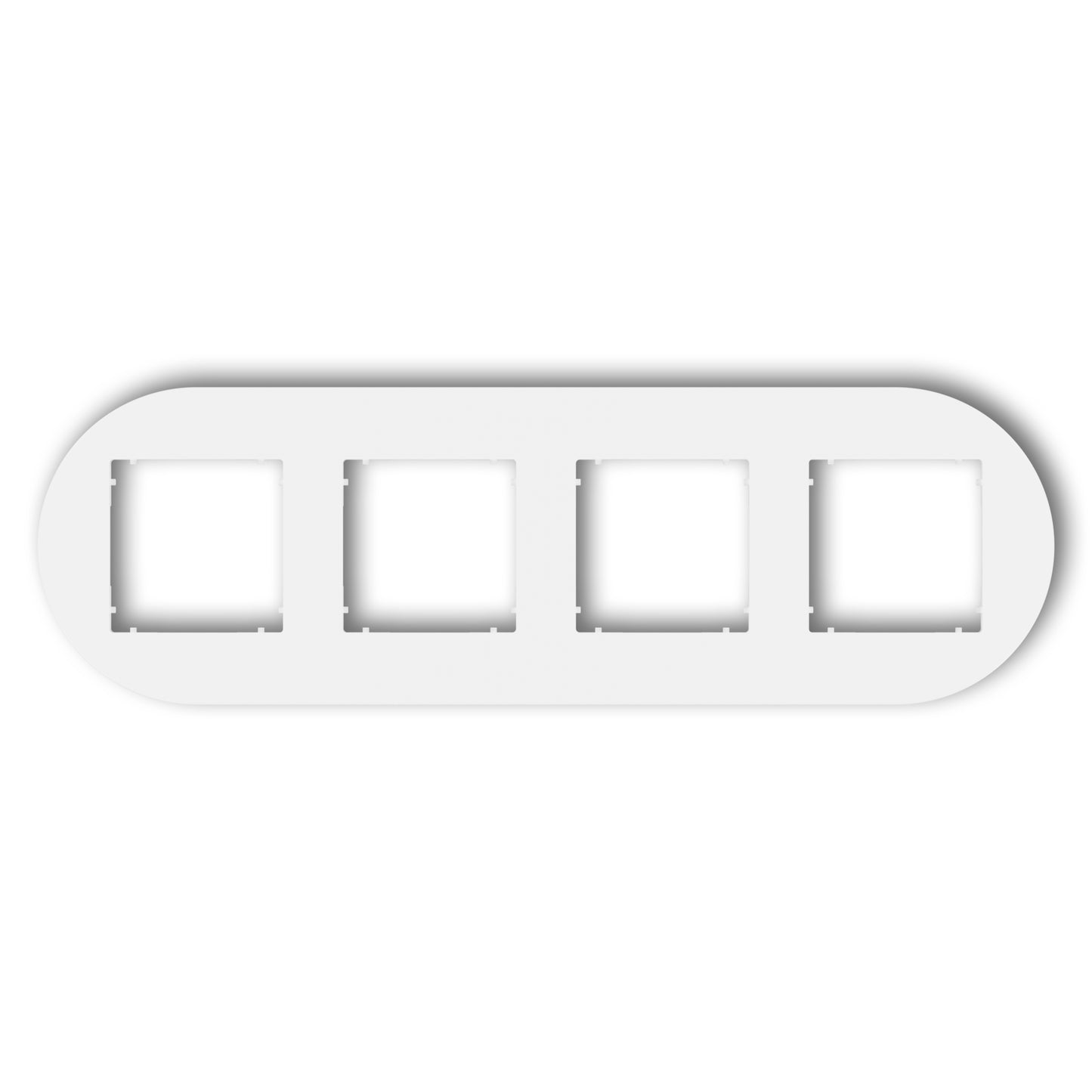 Universeel rond afdekraam voor 4 modules, Matt white