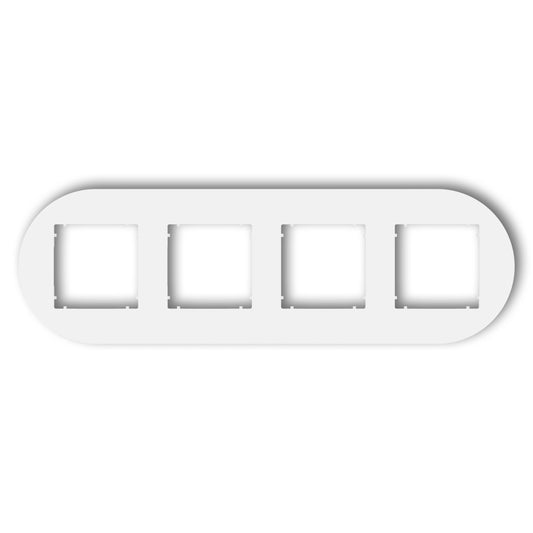 Universeel rond afdekraam voor 4 modules, Matt white