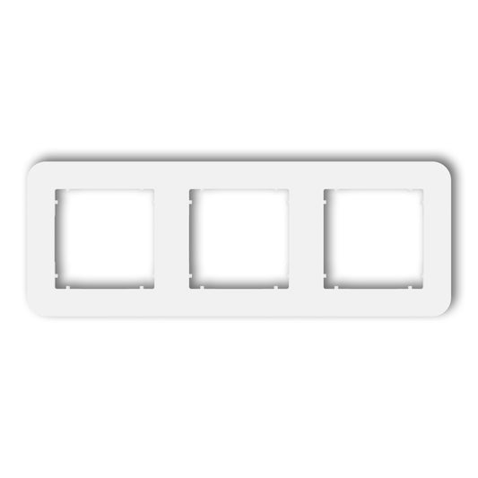 Universeel vierkant afdekraam met afgeronde hoeken voor 3 modules, Matt white