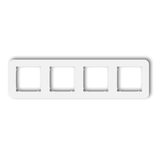 Universeel vierkant afdekraam met afgeronde hoeken voor 4 modules, Matt white