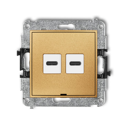 Dubbel oplaad station, 2x USB-C, 30 watt max