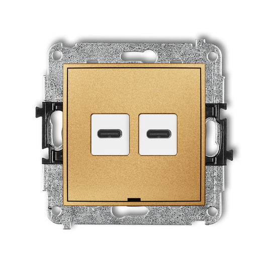 Dubbel USB laadstation Karlik (USB-C + USB-C, 20W), Gold
