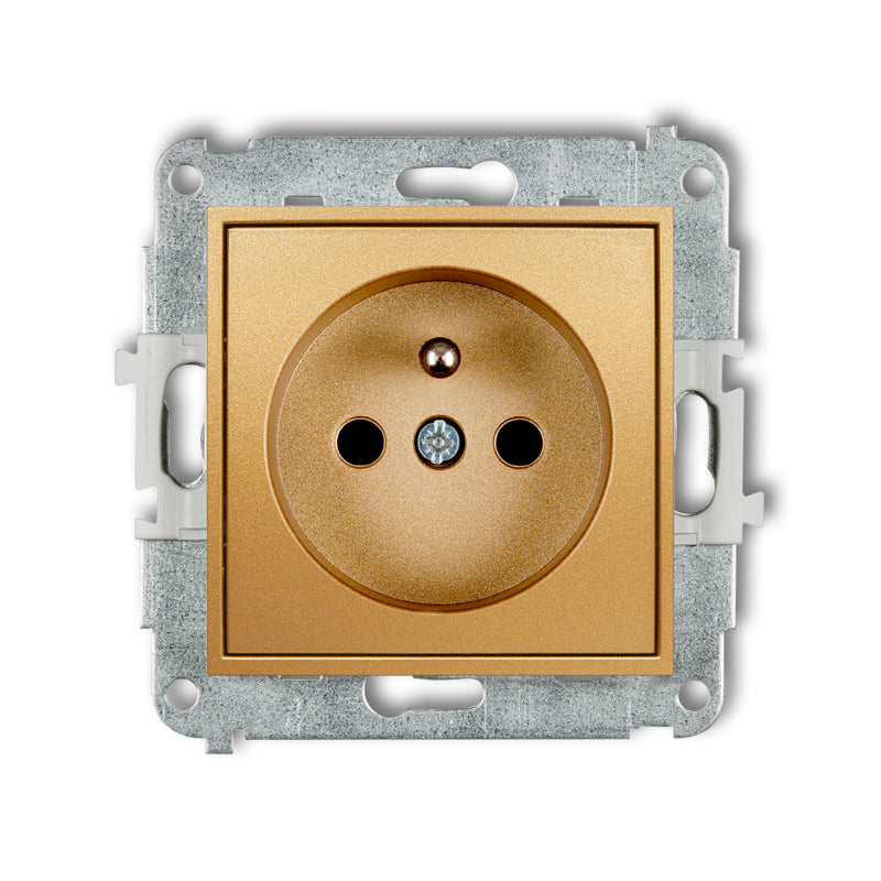 Stopcontact met penaarde, kindveilig, Gold