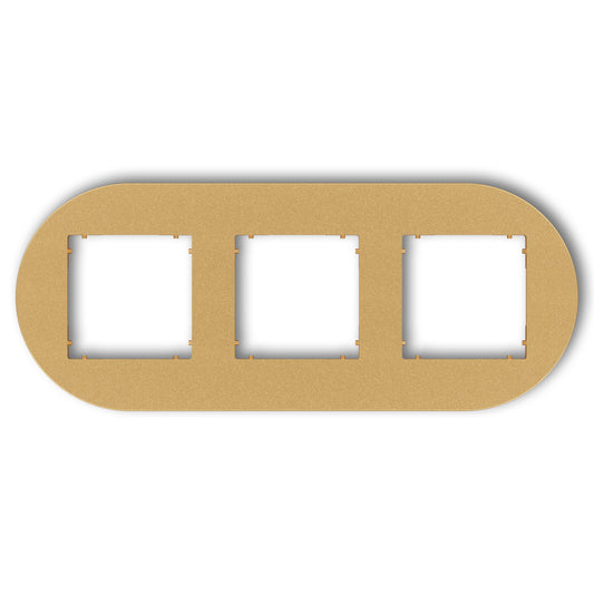 Universeel rond afdekraam voor 3 modules, Gold