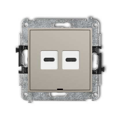 Dubbel oplaad station, 2x USB-C, 30 watt max