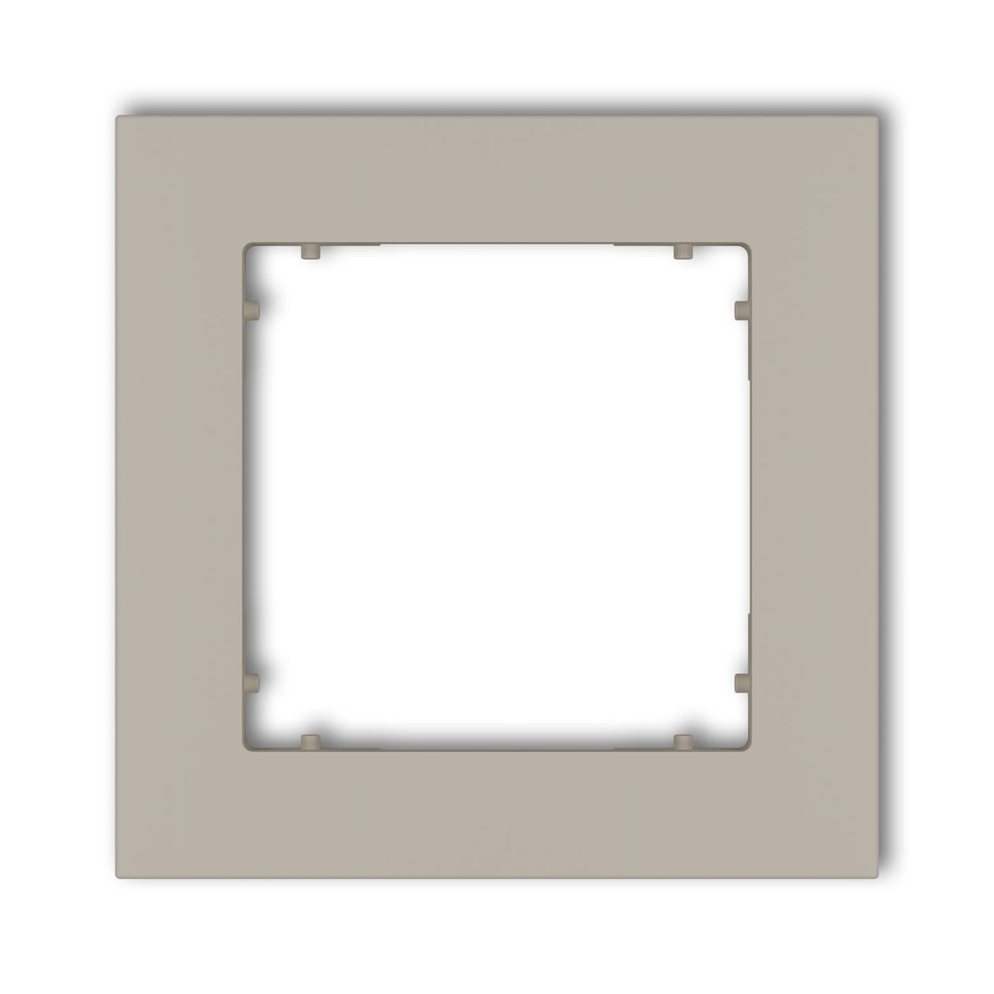Universeel vierkant afdekraam voor 1 module, Taupe