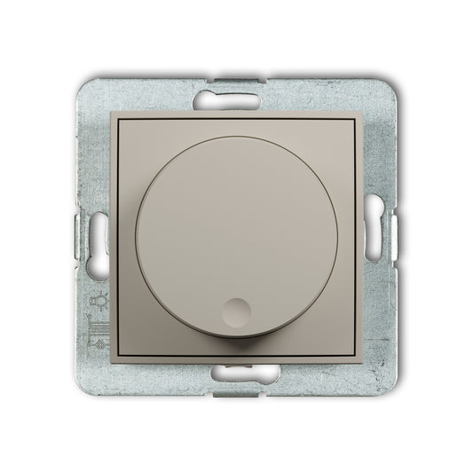 Dimmer met druk/ draai mechanisme voor ledlampen, Taupe