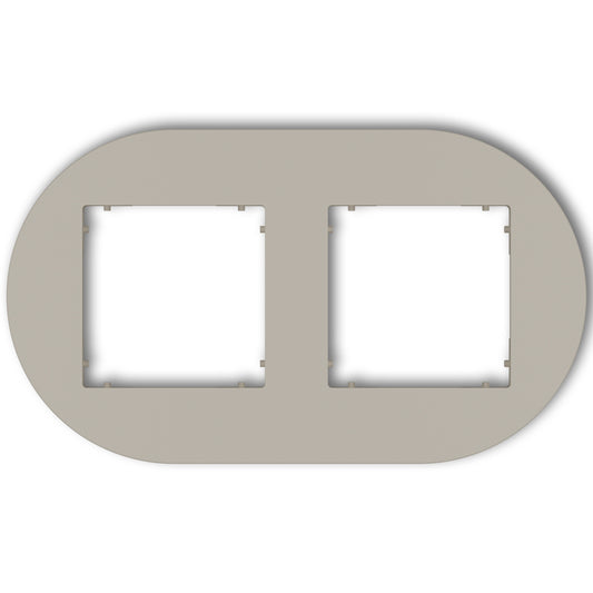 Universeel rond afdekraam voor 2 modules, Taupe
