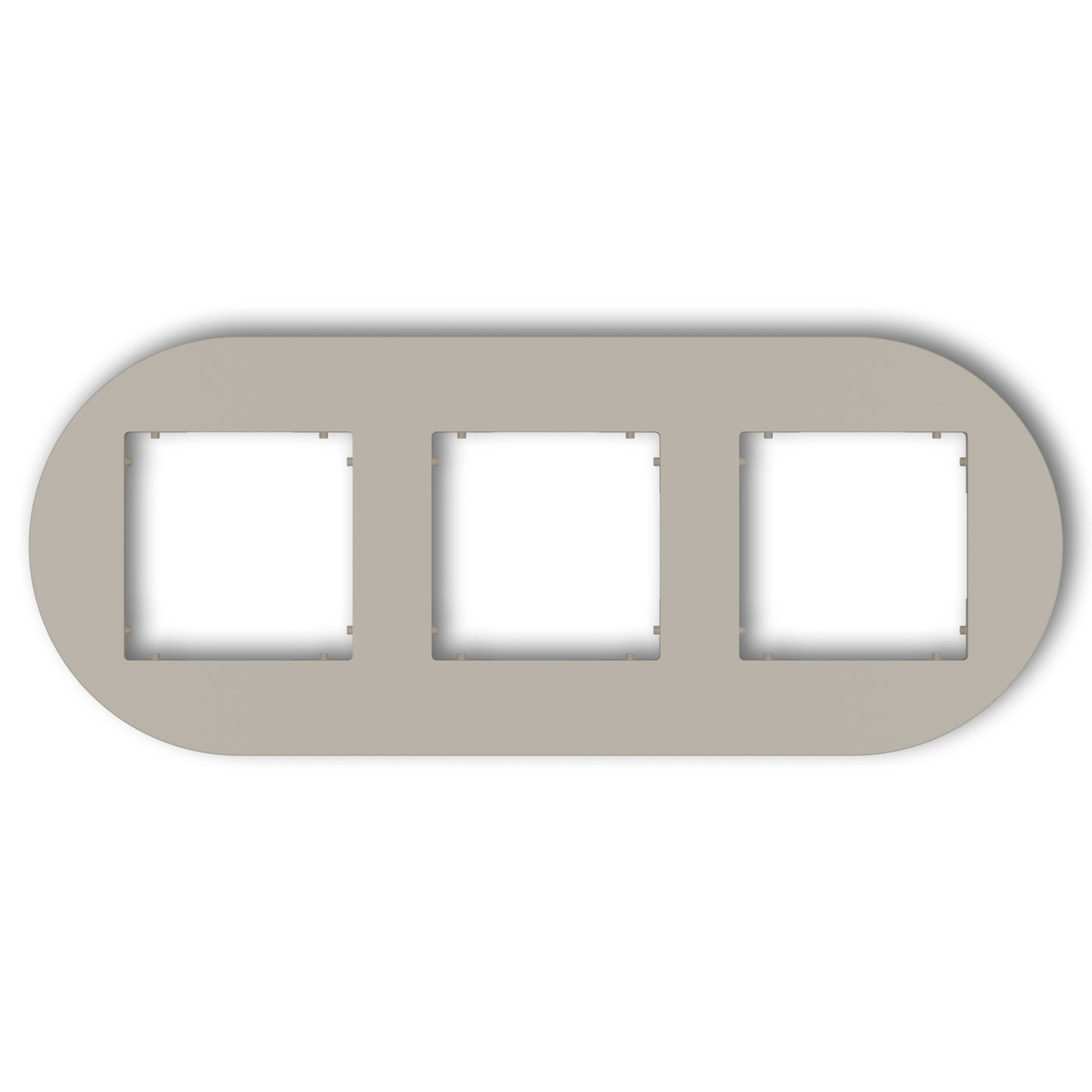 Universeel rond afdekraam voor 3 modules, Taupe