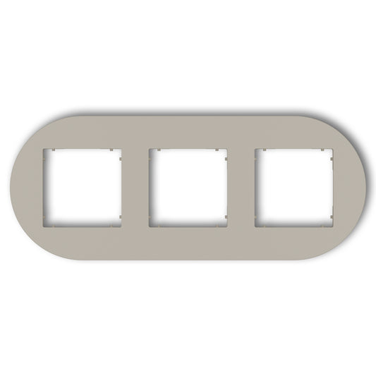 Universeel rond afdekraam voor 3 modules, Taupe