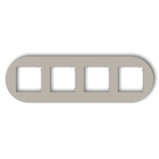 Universeel rond afdekraam voor 4 modules, Taupe