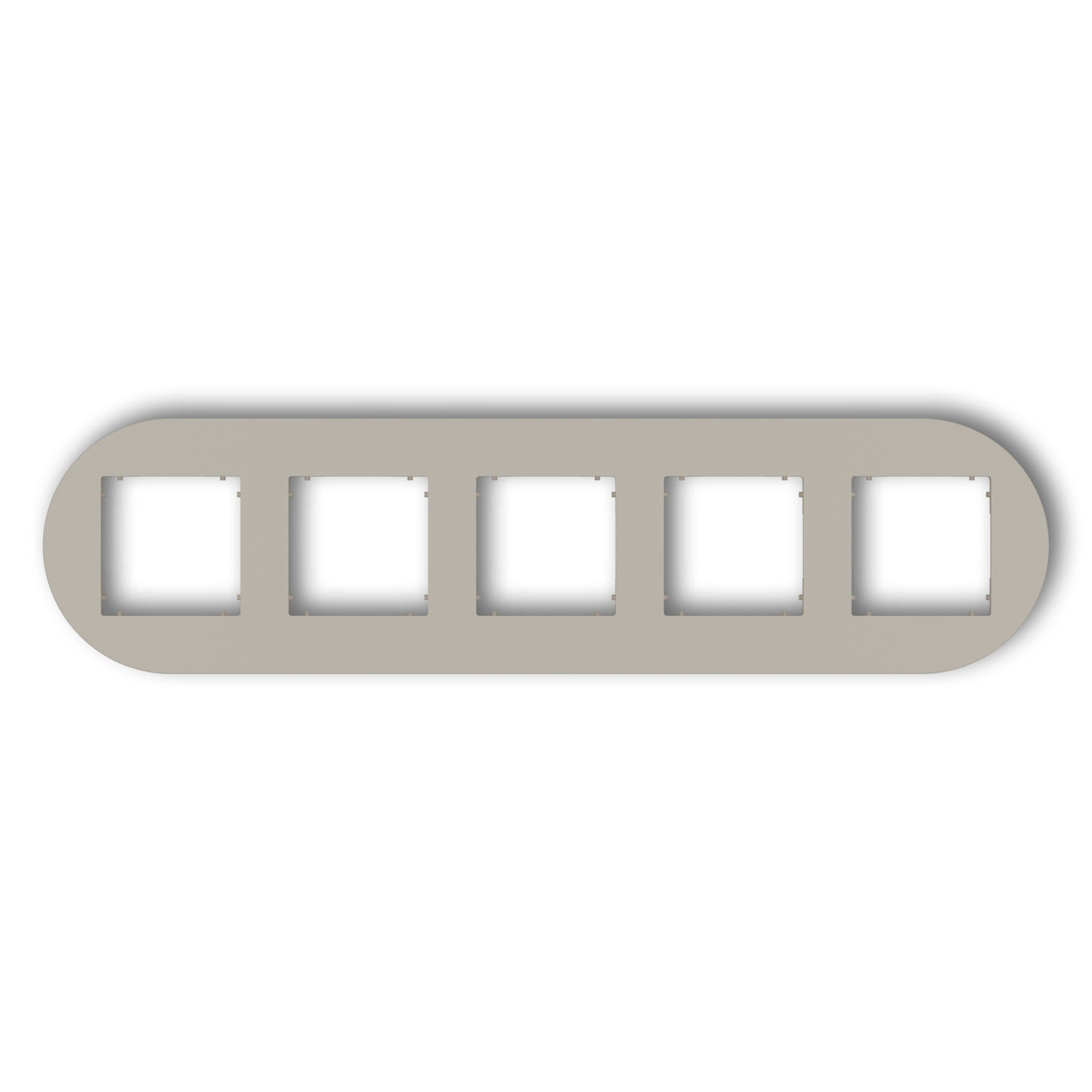 Universeel rond afdekraam voor 5 modules, Taupe