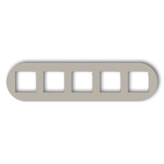 Universeel rond afdekraam voor 5 modules, Taupe