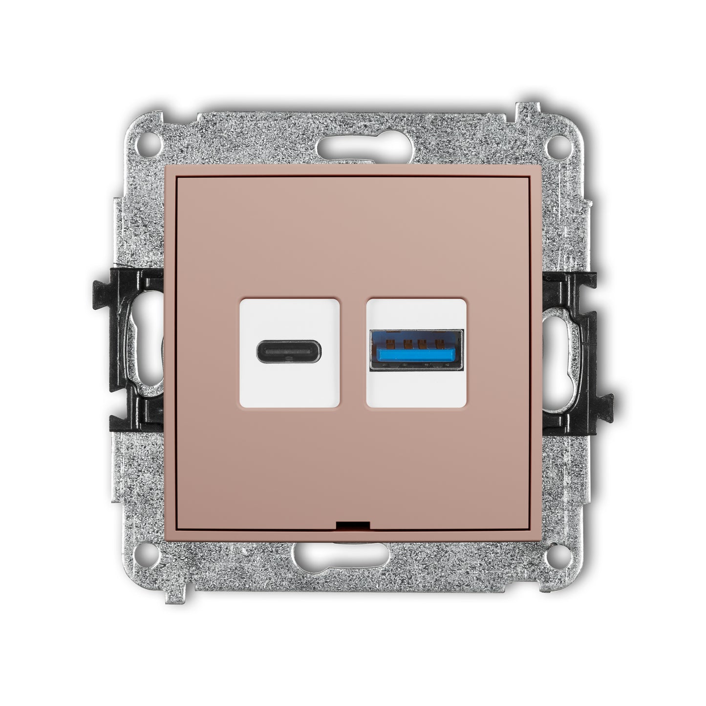 Dubbel USB laadstation Karlik (USB-C + USB-A, 20W), Salmon