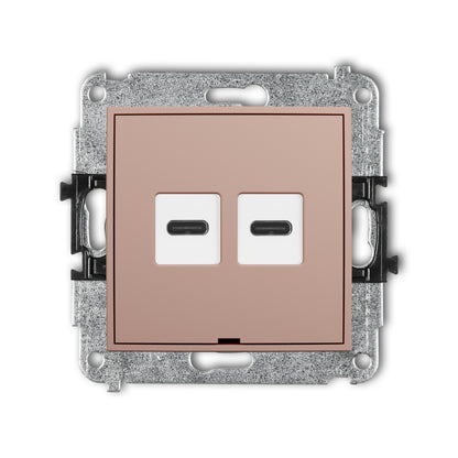 Dubbel oplaad station, 2x USB-C, 30 watt max