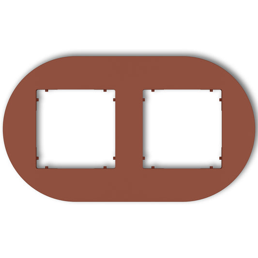 Universeel rond afdekraam voor 2 modules, Terracotta
