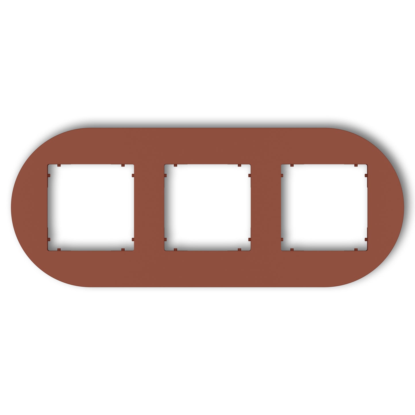 Universeel rond afdekraam voor 3 modules, Terracotta