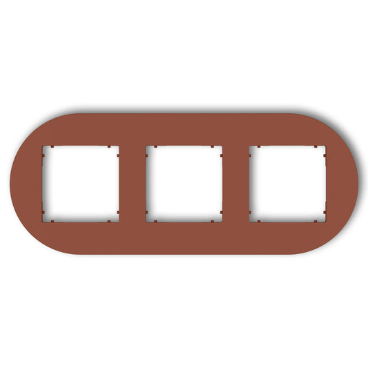Universeel rond afdekraam voor 3 modules, Terracotta