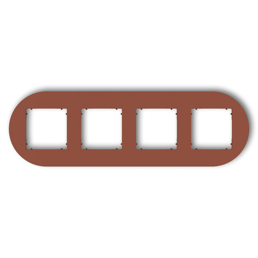 Universeel rond afdekraam voor 4 modules, Terracotta
