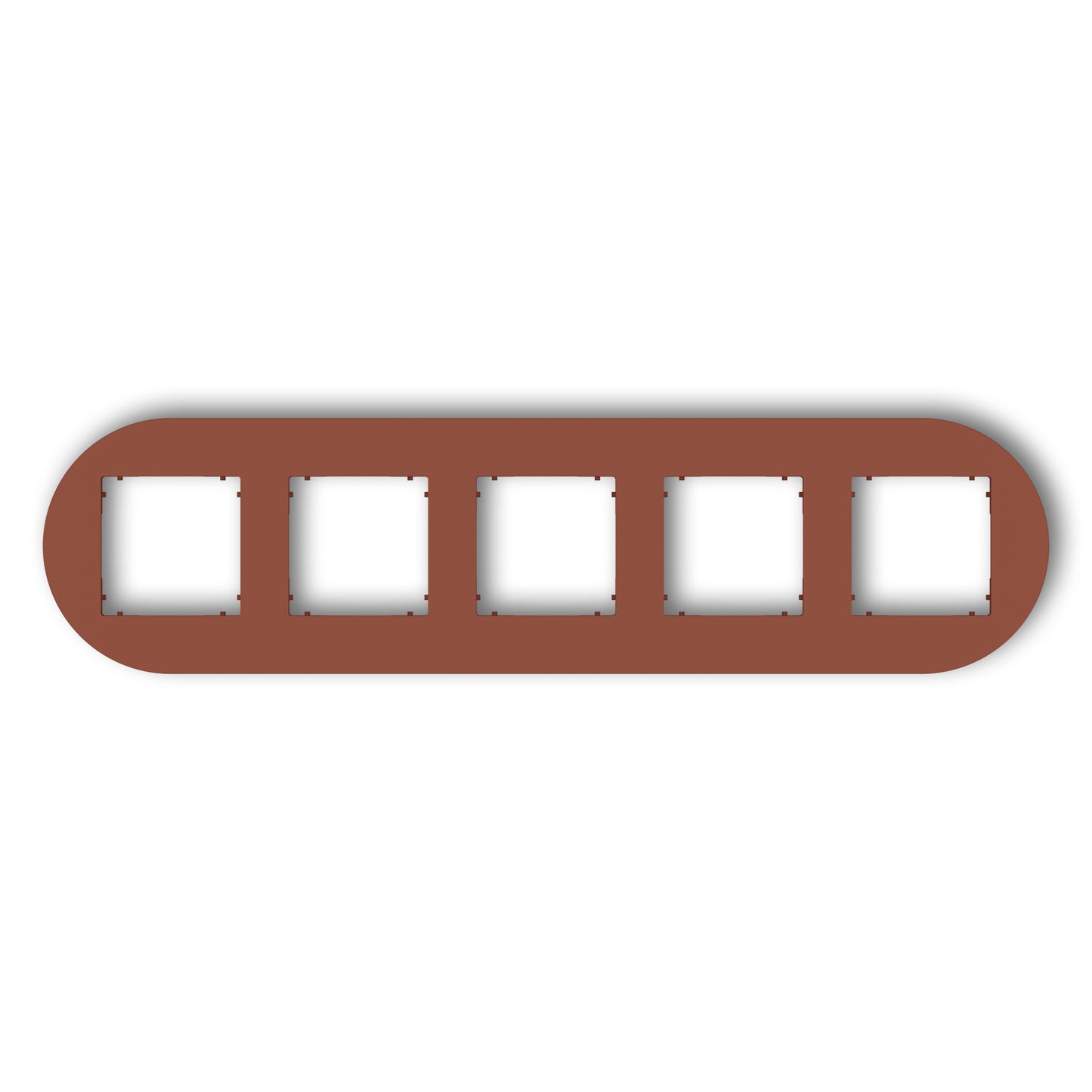 Universeel rond afdekraam voor 5 modules, Terracotta