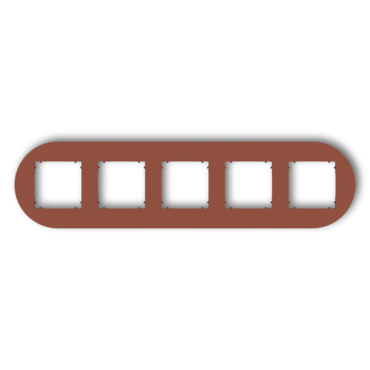 Universeel rond afdekraam voor 5 modules, Terracotta