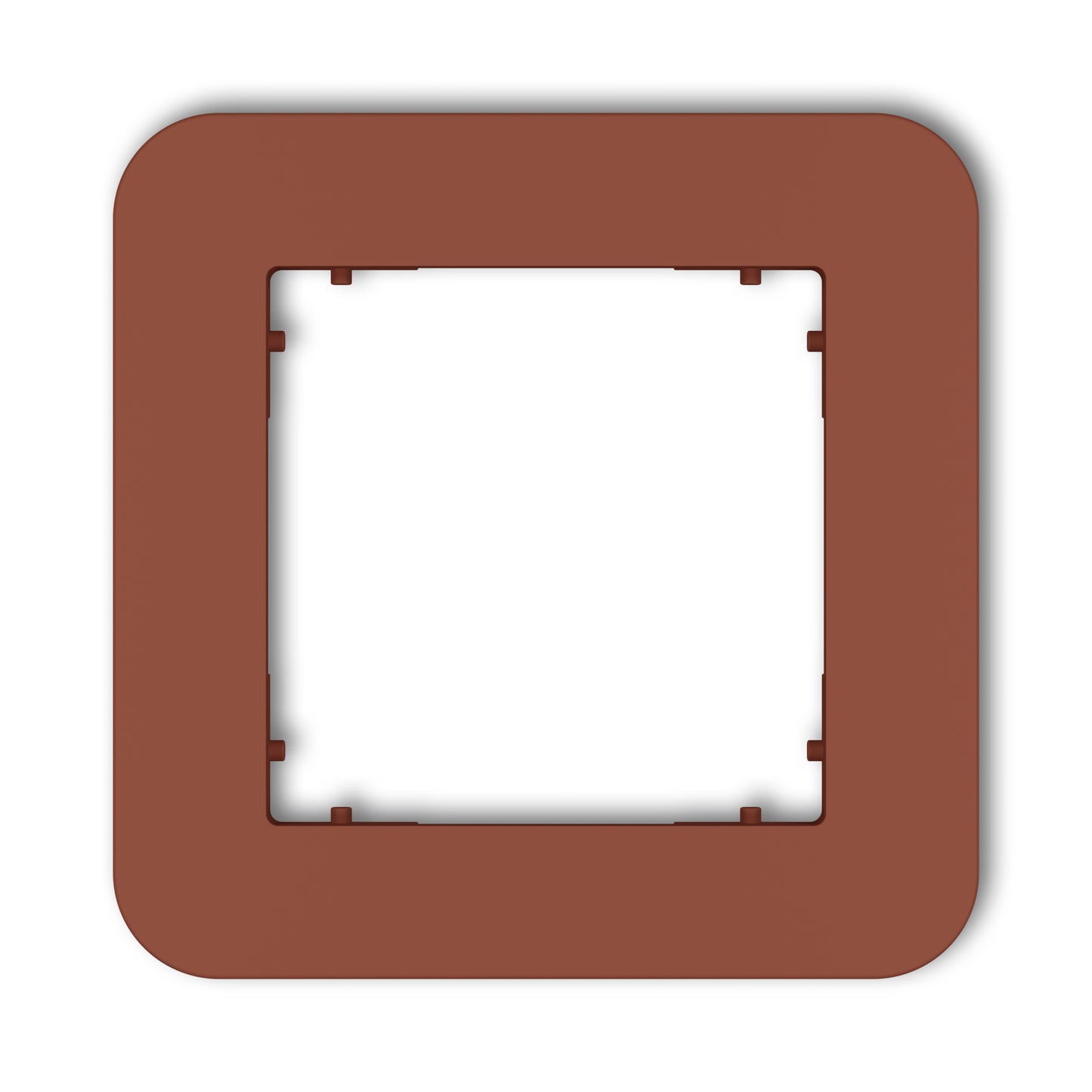 Universeel vierkant afdekraam met afgeronde hoeken voor 1 module, Terracotta