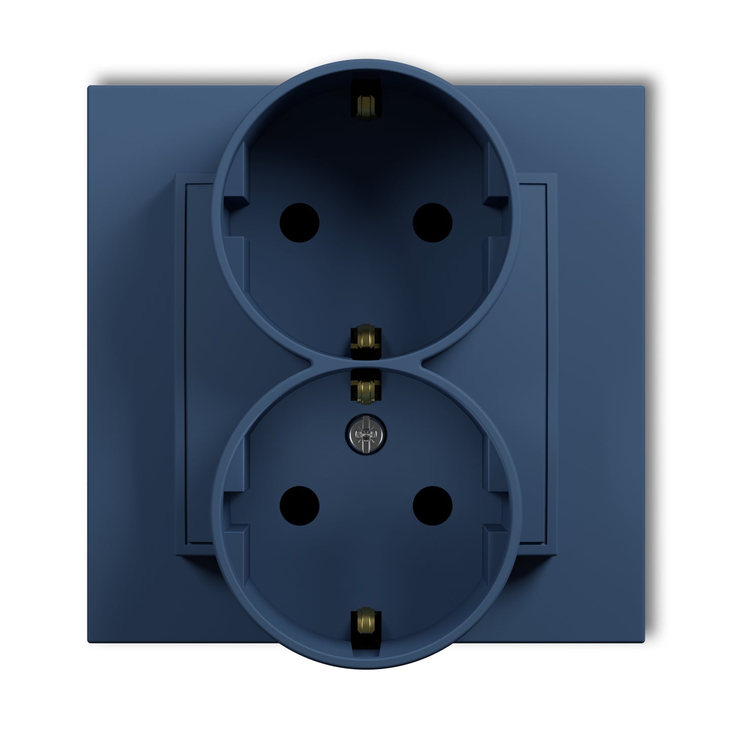 Dubbel stopcontact met randaarde, kindveilg, Navy blue