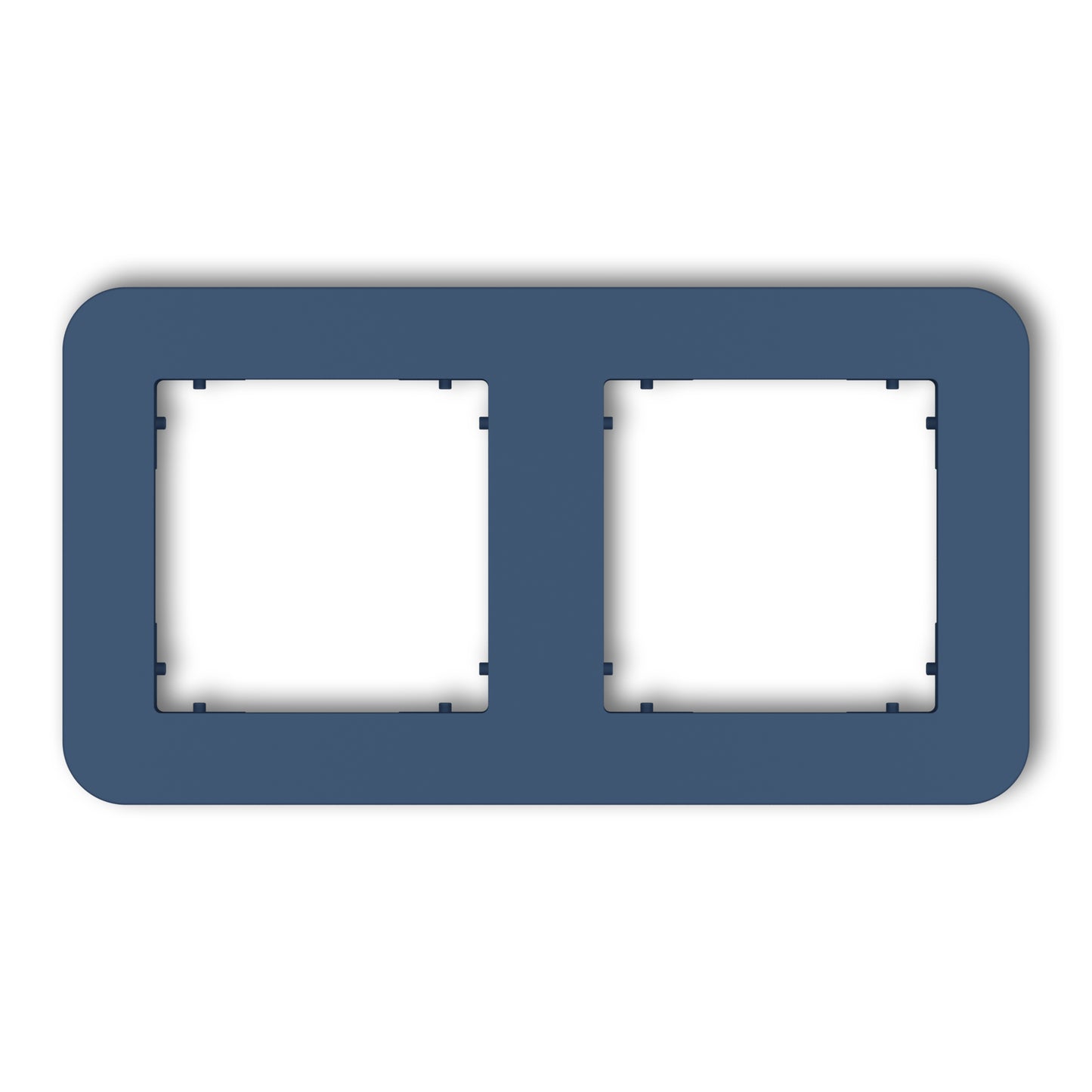 Universeel vierkant afdekraam met afgeronde hoeken voor 2 modules, Navy blue