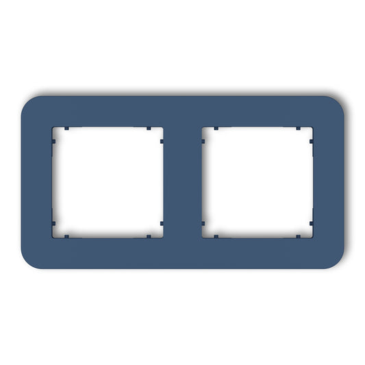 Universeel vierkant afdekraam met afgeronde hoeken voor 2 modules, Navy blue